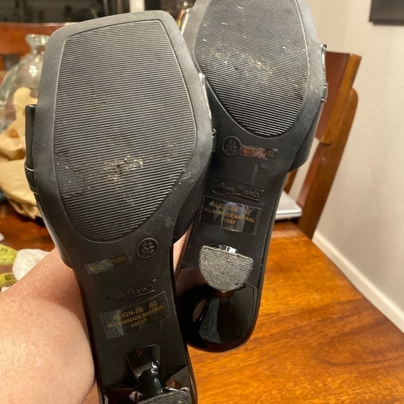 Anne Michelle black square toe kitten heels size 6.5 - Picture 6 of 8